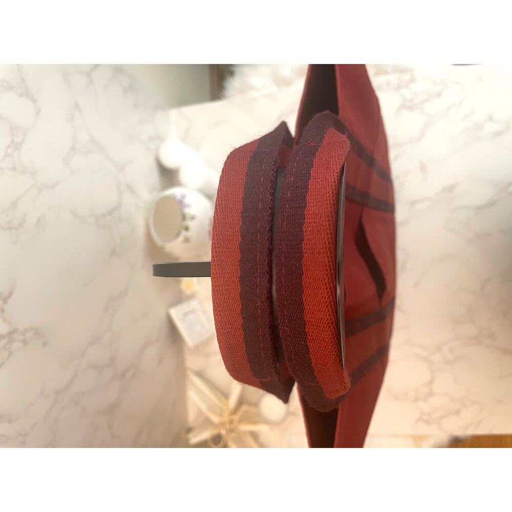 Hermes Vintage Fourre-Tout Cabas Tote in Bordeaux / Burgundy Canvas GUC with COA - Picture 4 of 8